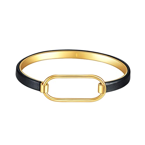 دستبند چرم طلا زنانه 1 - دستبند چرم طلا زنانه